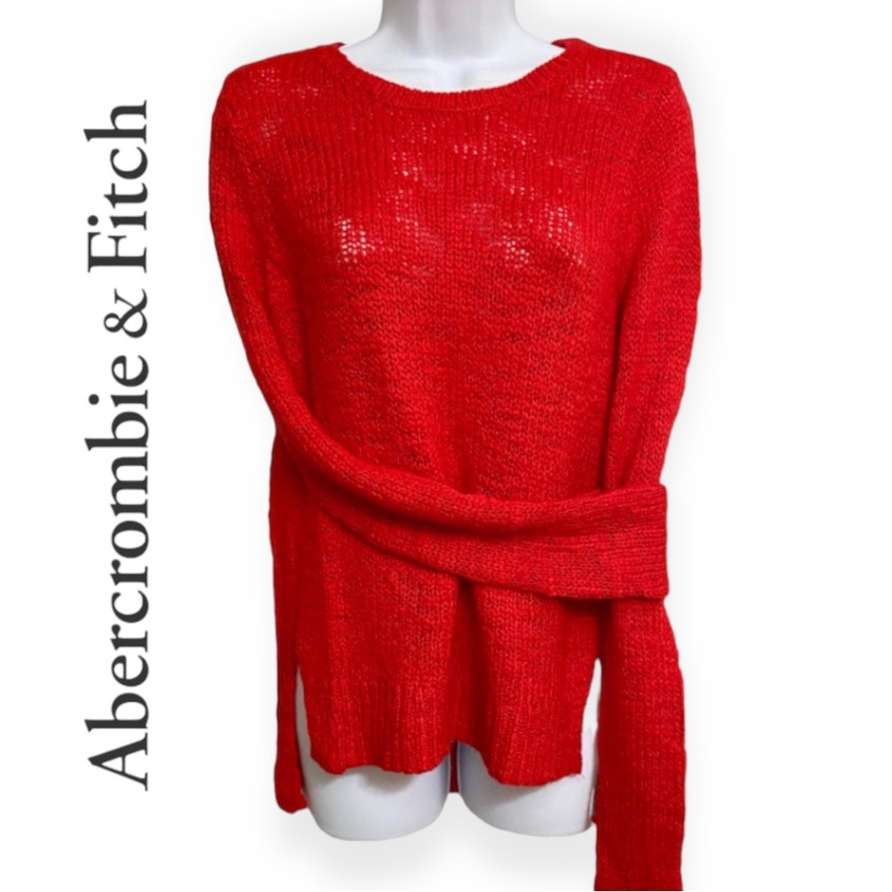 A&F Red Crewneck Sweater Size S